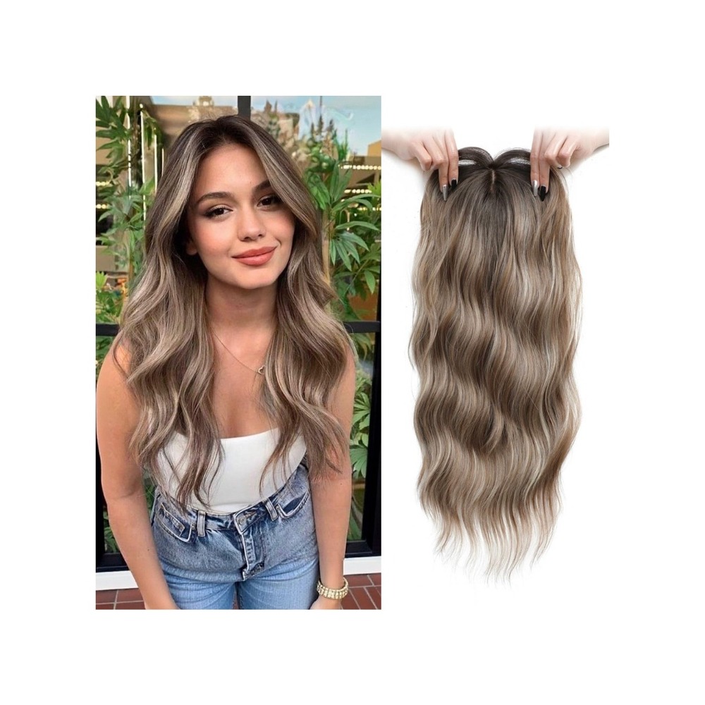 Wavy Clip-In Hair Extension - Ash Brown Balayage